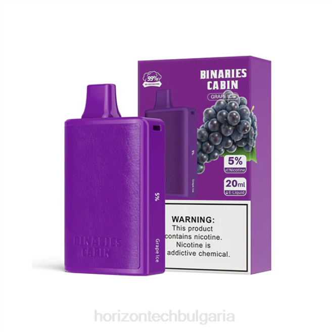 HorizonTech Binaries Cabin за еднократна употреба 20мл гроздов лед P4F855 Horizontech Vape Kit
