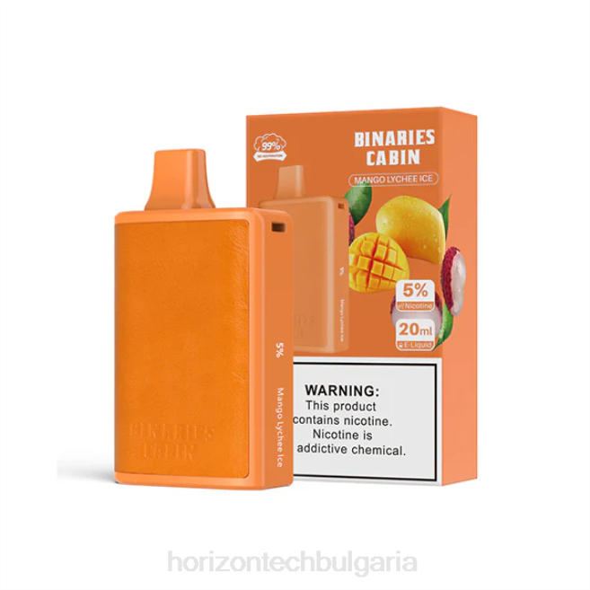 HorizonTech Binaries Cabin за еднократна употреба 20мл манго личи лед P4F862 Horizontech Sofia