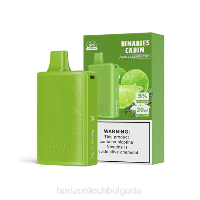 HorizonTech Binaries Cabin за еднократна употреба 20мл ванилов лимонов тарт P4F870 Horizon Tech Coils