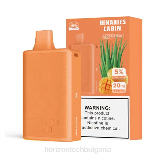 HorizonTech Binaries Cabin за еднократна употреба 20мл алое манго P4F875 Horizontech Vape Kit