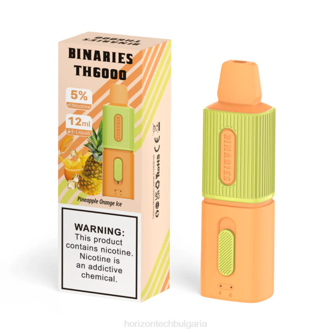 HorizonTech Binaries Cabin th6000 за еднократна употреба 12 мл ананас и портокалов лед P4F8109 Horizon Tech Vape Coils