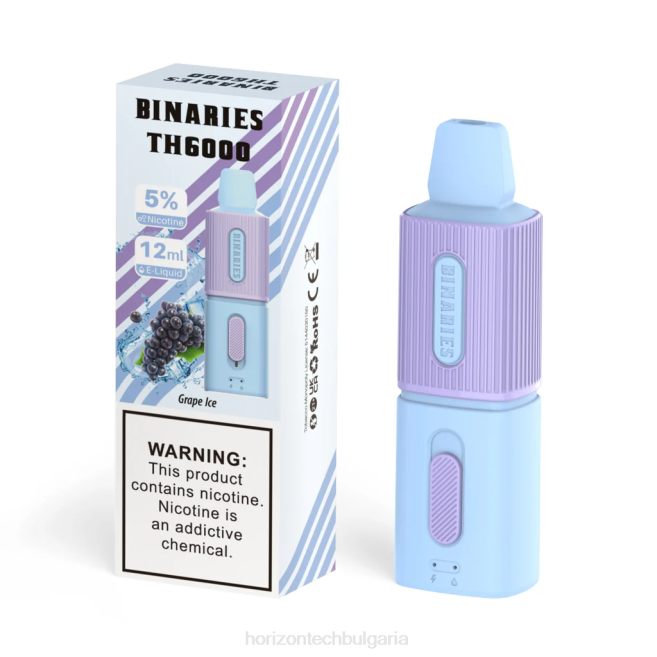 HorizonTech Binaries Cabin th6000 за еднократна употреба 12 мл гроздов лед P4F896 Horizontech Disposable Vape