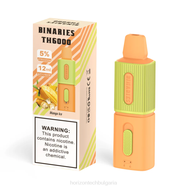 HorizonTech Binaries Cabin th6000 за еднократна употреба 12 мл лед от манго P4F899 Horizon Tech Vape Coils